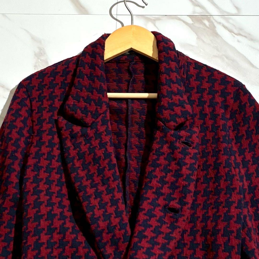 ジャケット・アウター Y's cashmere Knit Jacket Houndtooth red
