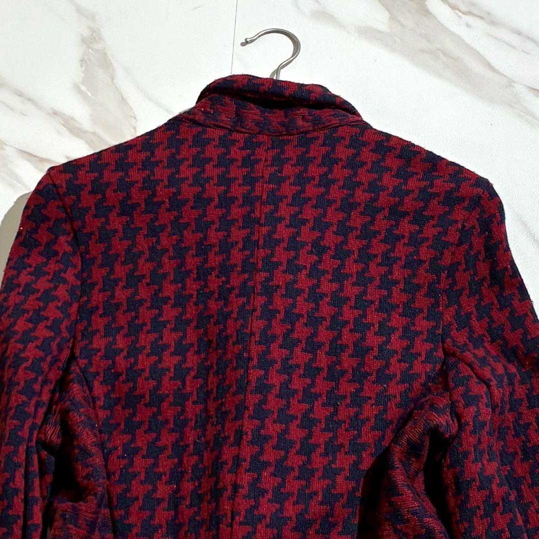 ジャケット・アウター Y's cashmere Knit Jacket Houndtooth red