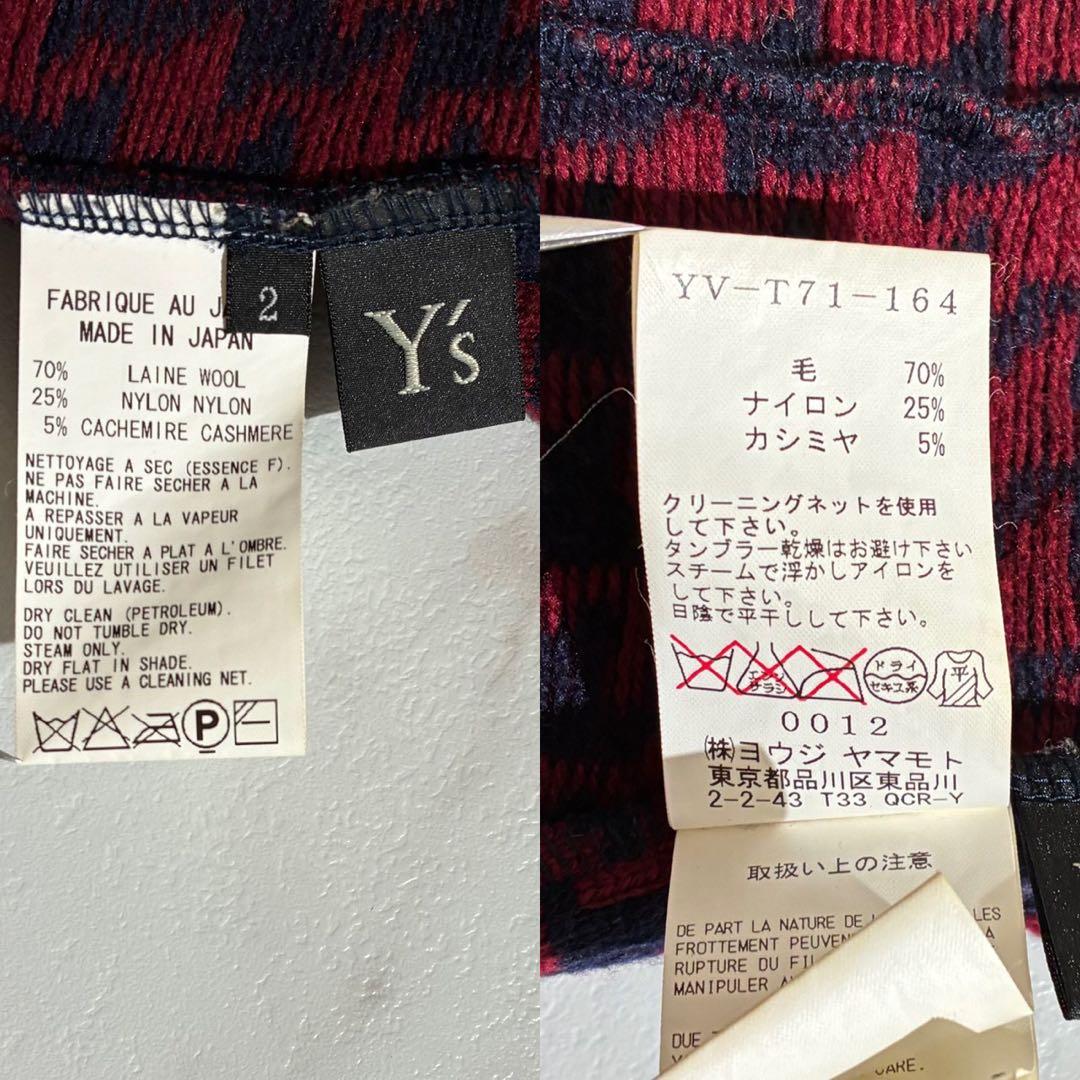 ジャケット・アウター Y's cashmere Knit Jacket Houndtooth red