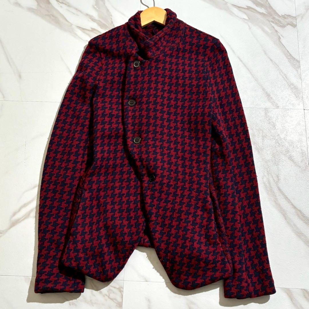 ジャケット・アウター Y's cashmere Knit Jacket Houndtooth red