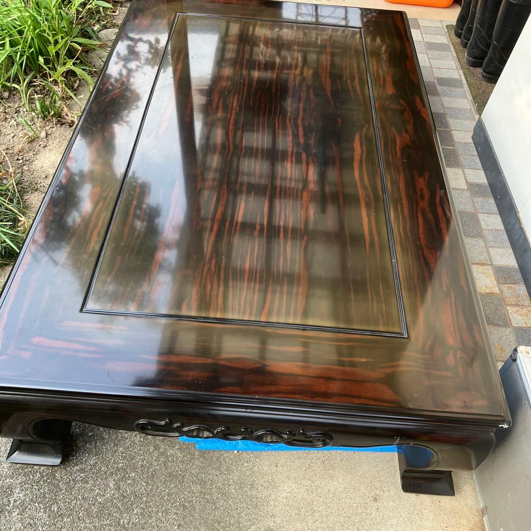 黒檀　座卓　骨董　ローテーブル　古道具　高級　座敷机　家具