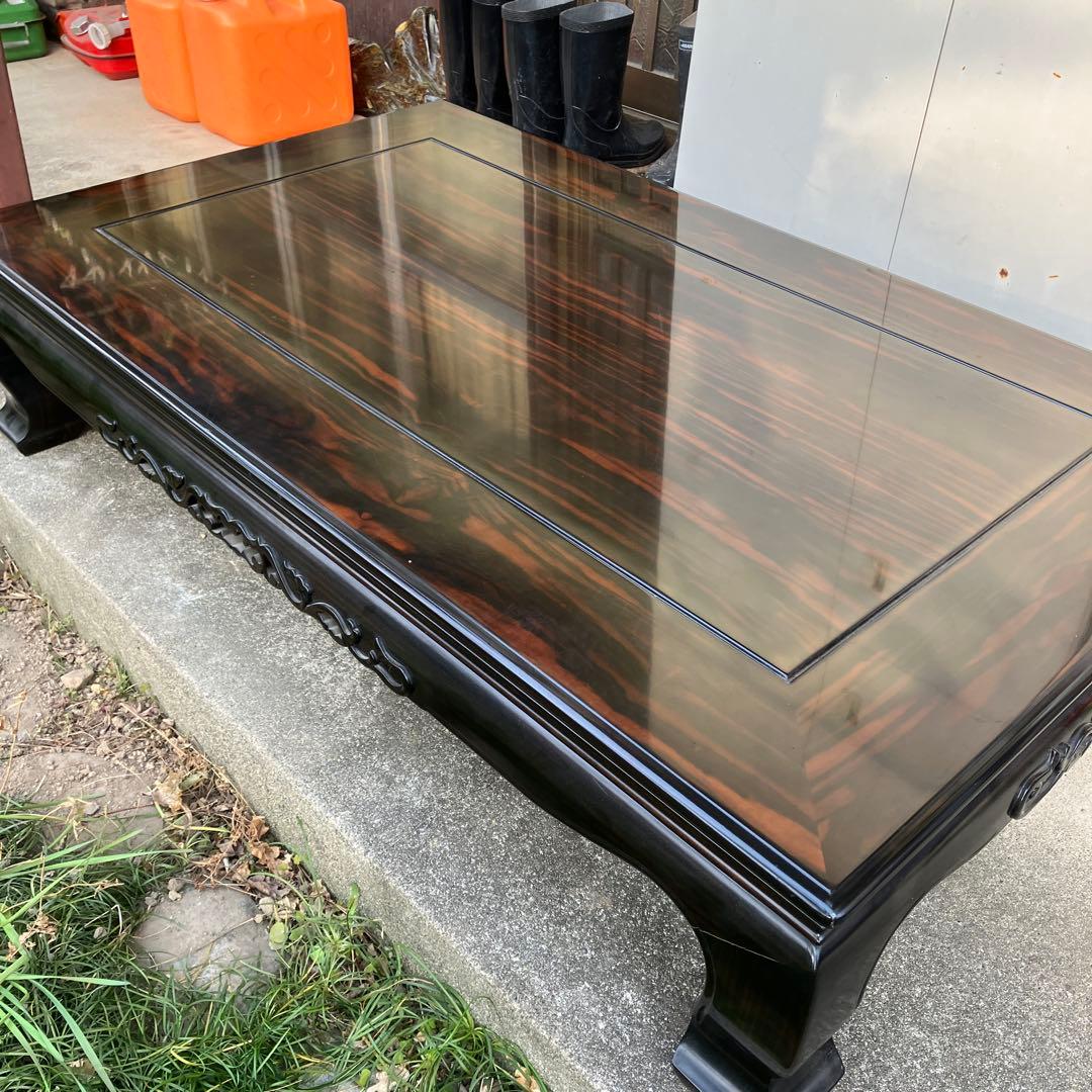 黒檀　座卓　骨董　ローテーブル　古道具　高級　座敷机　家具