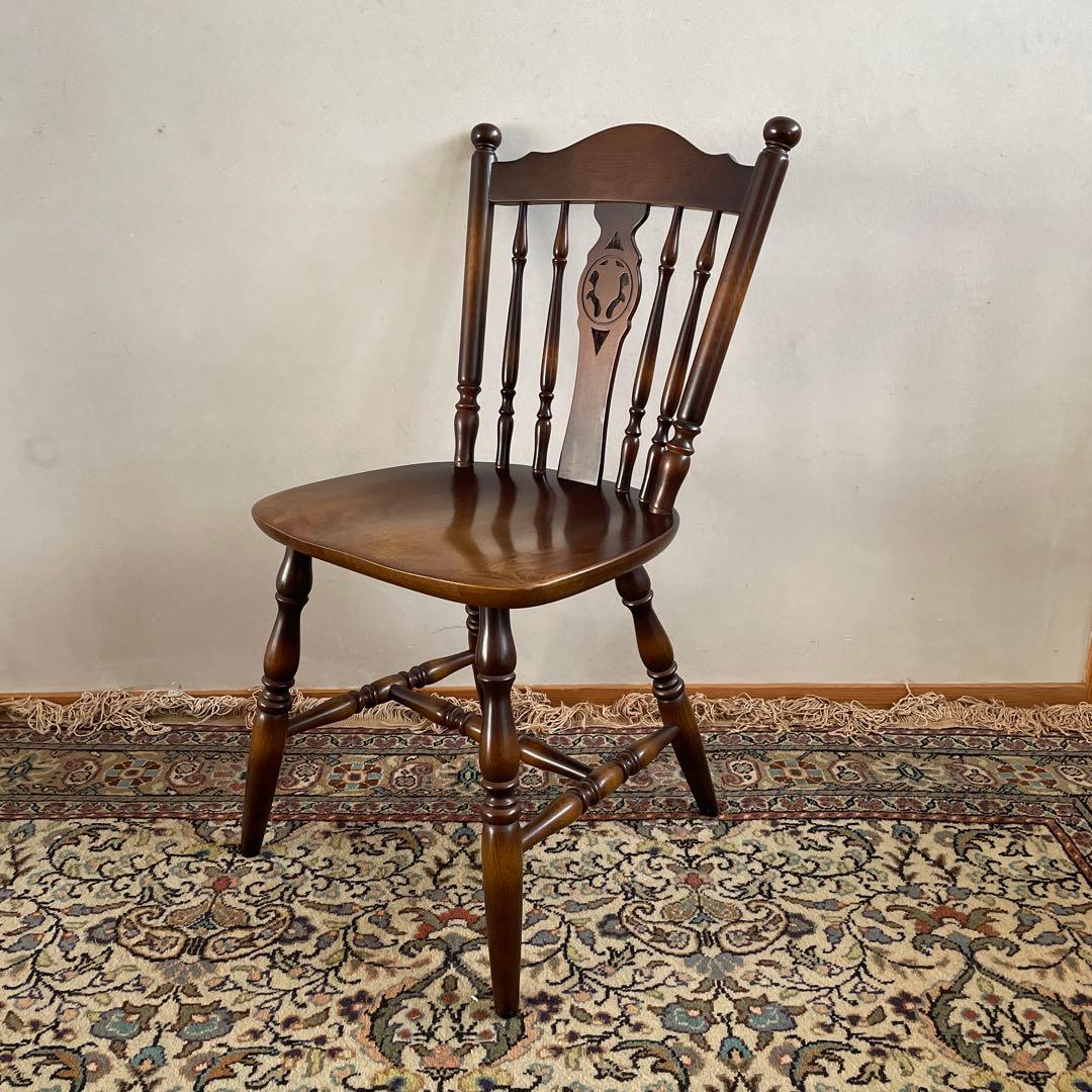 ①【美品】キツツキ 飛騨産業 ダイニングチェア　ウィンザーチェア　コムバック