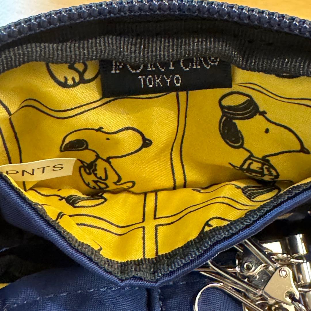 【超美品】ポーター　スヌーピー　刺繍　ネイビー　キーケース