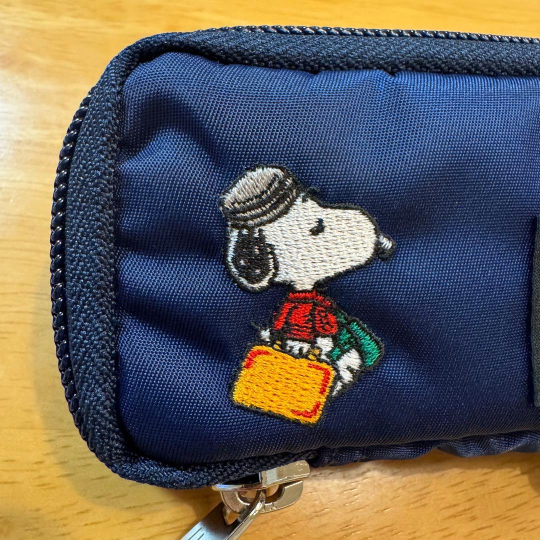 【超美品】ポーター　スヌーピー　刺繍　ネイビー　キーケース
