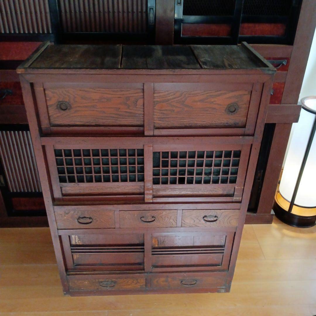 3尺水屋　和箪笥　アンティーク　キャビネット