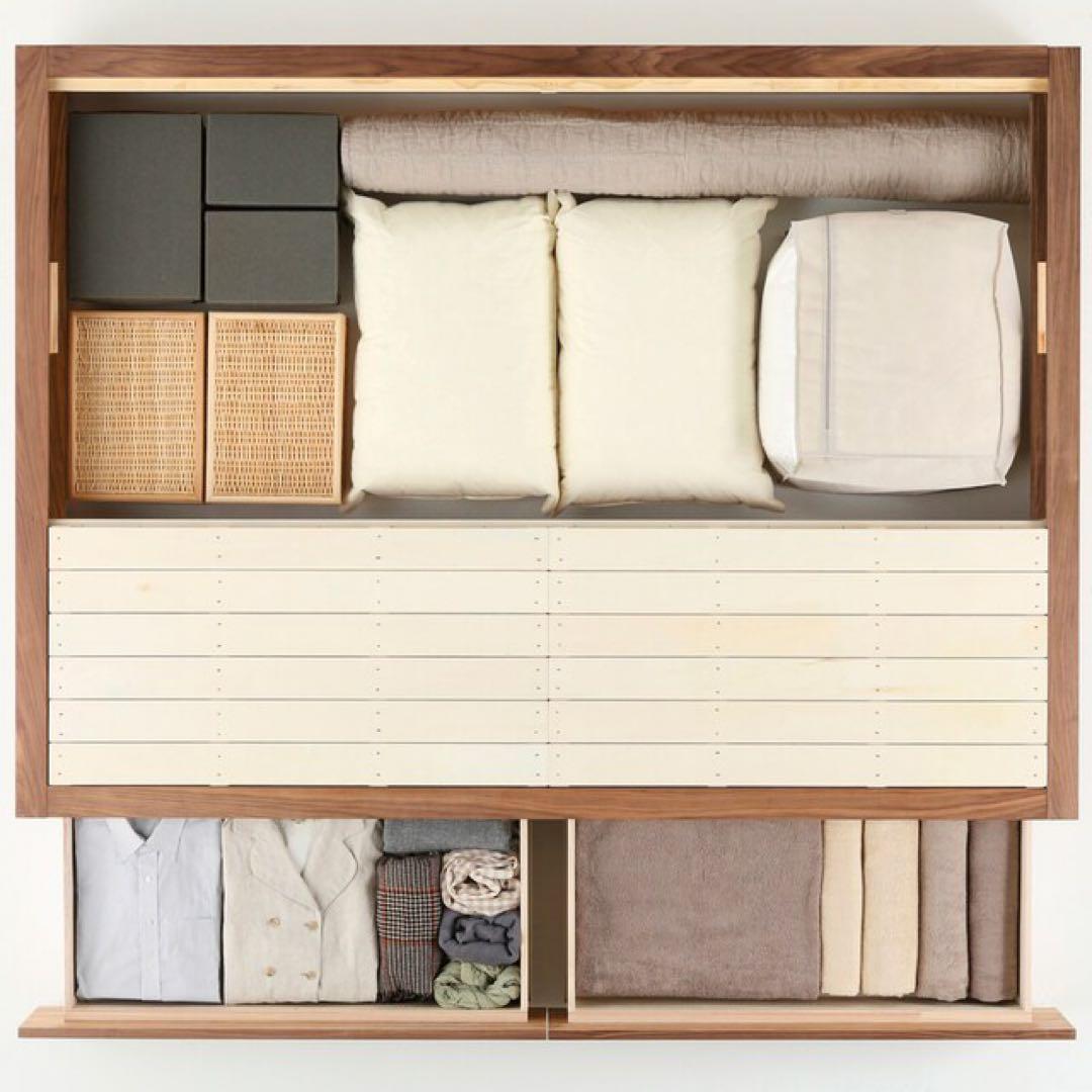 無印良品 収納付きダブルベッド ウォールナット　　引き取り限定