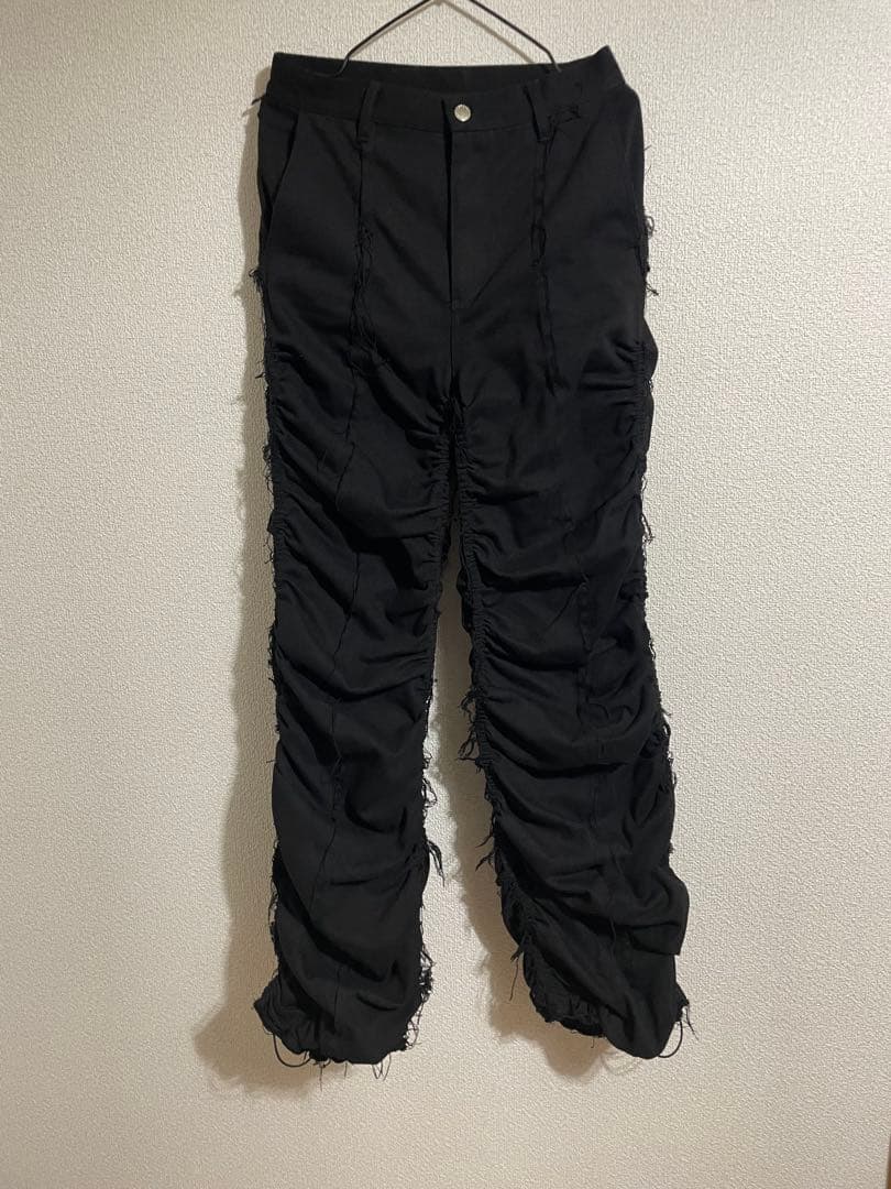 【GRANCY】シャーリングダメージデザインコットンパンツ (ムカデパンツ) ‎