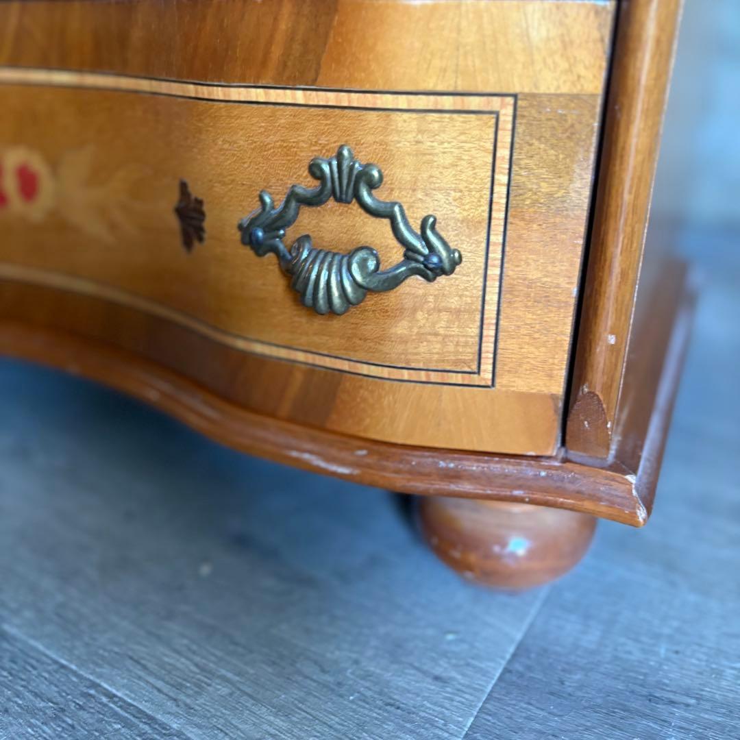 イタリア　MOR-RENS社　象嵌チェスト　4段　ミドルチェスト　マホガニー　①