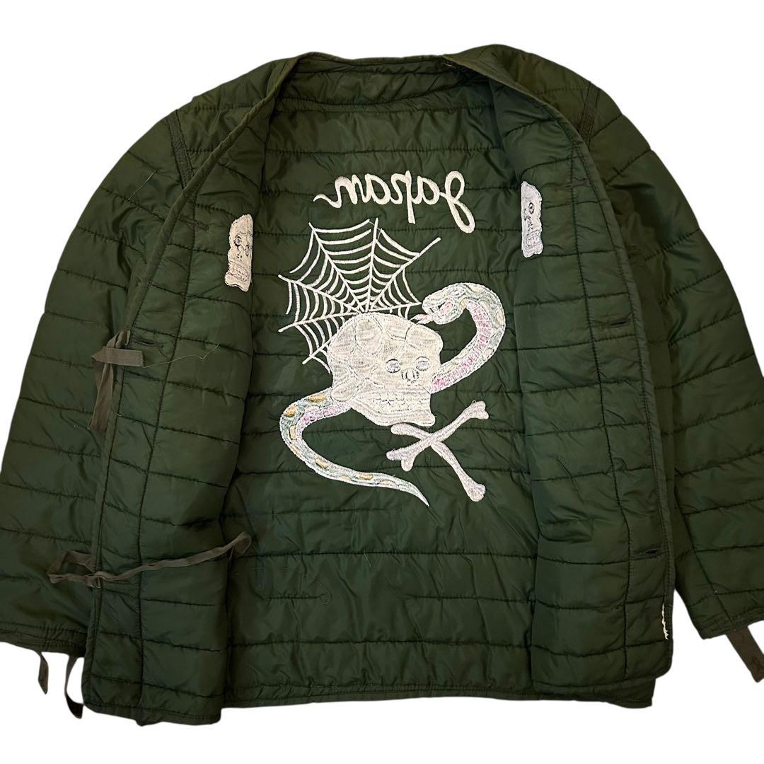スーベニアジャケット キルティング ライナー スカル 刺繍 ドクロ ベトジャン