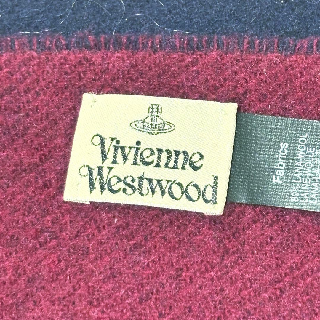 Vivienne Westwood マフラー　紺　ボルドー　リバーシブル　オーブ