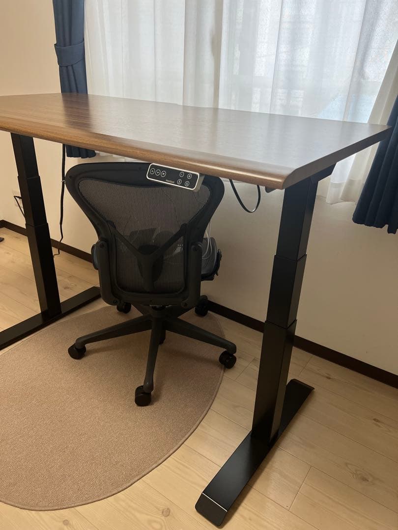 ナルFlexiSpot E7 脚フレームブラック　天板付き 140x70