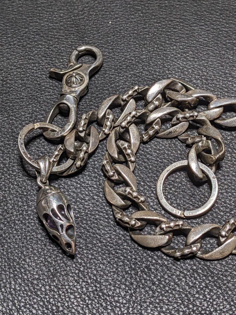 専用　シルバー925　ウォレットチェーン ネジ式チャーム護符入付き　ノーブランド