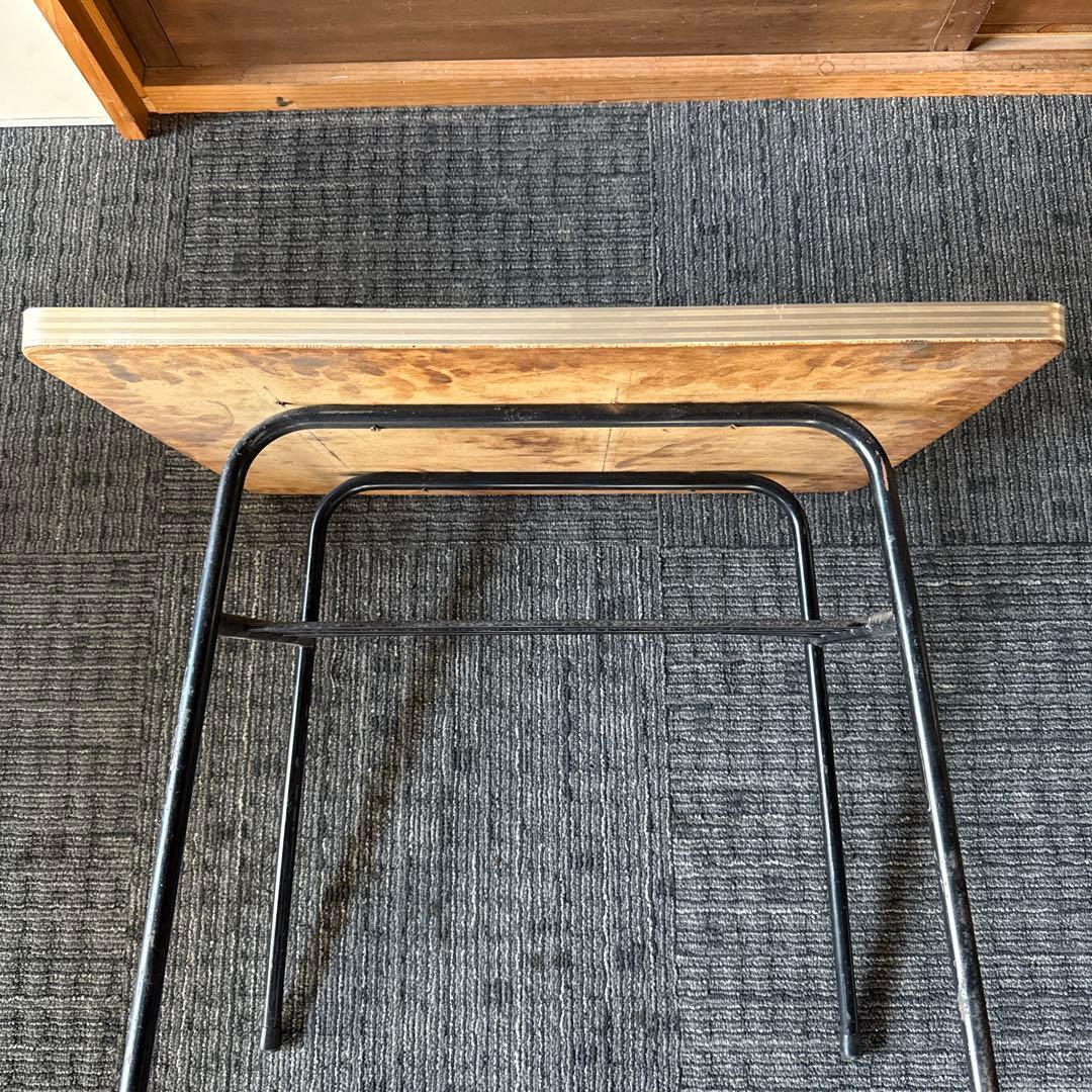 昭和レトロ　サイドテーブル　　アイアンフレーム　ヴィンテージ