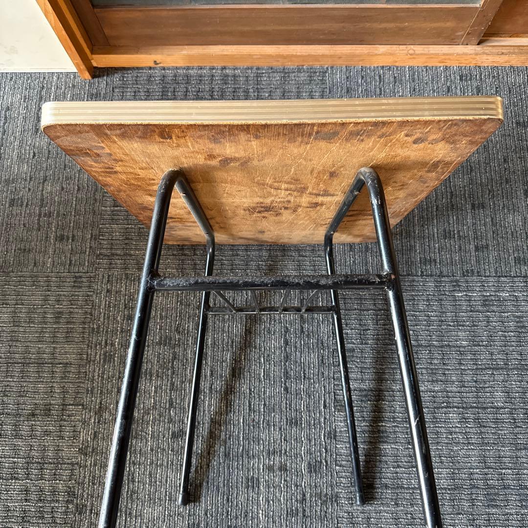 昭和レトロ　サイドテーブル　　アイアンフレーム　ヴィンテージ