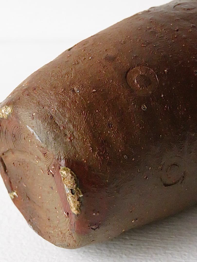 限定セル【希少品】伝説の陶芸家 國吉清尚 焼締 珊瑚紋 小湯呑 ぐい呑 泡盛