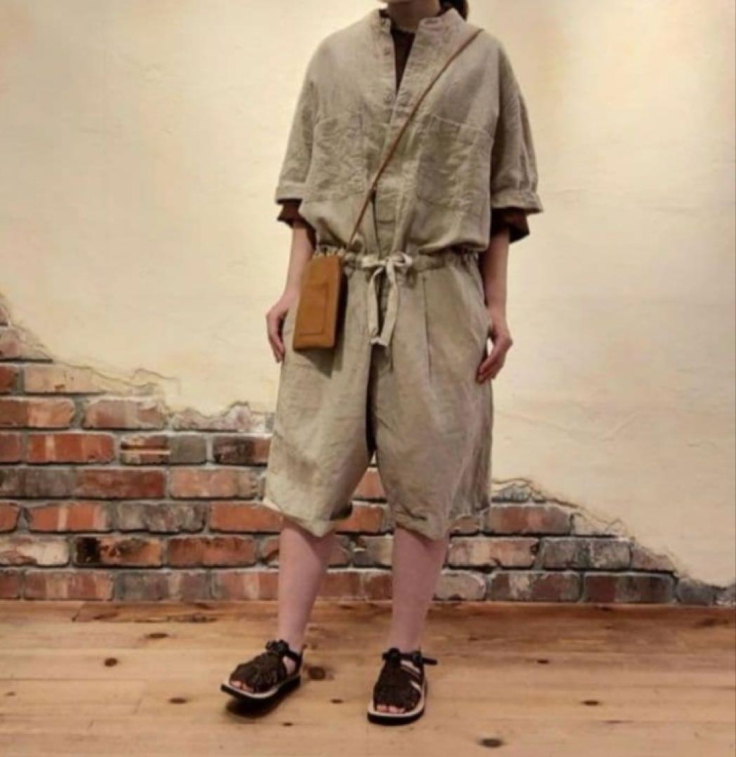 ネストローブ　ブラックリネン　ジャンプスーツ　ナチュラル　男性女性どちらにも！