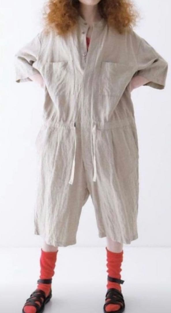 ネストローブ　ブラックリネン　ジャンプスーツ　ナチュラル　男性女性どちらにも！