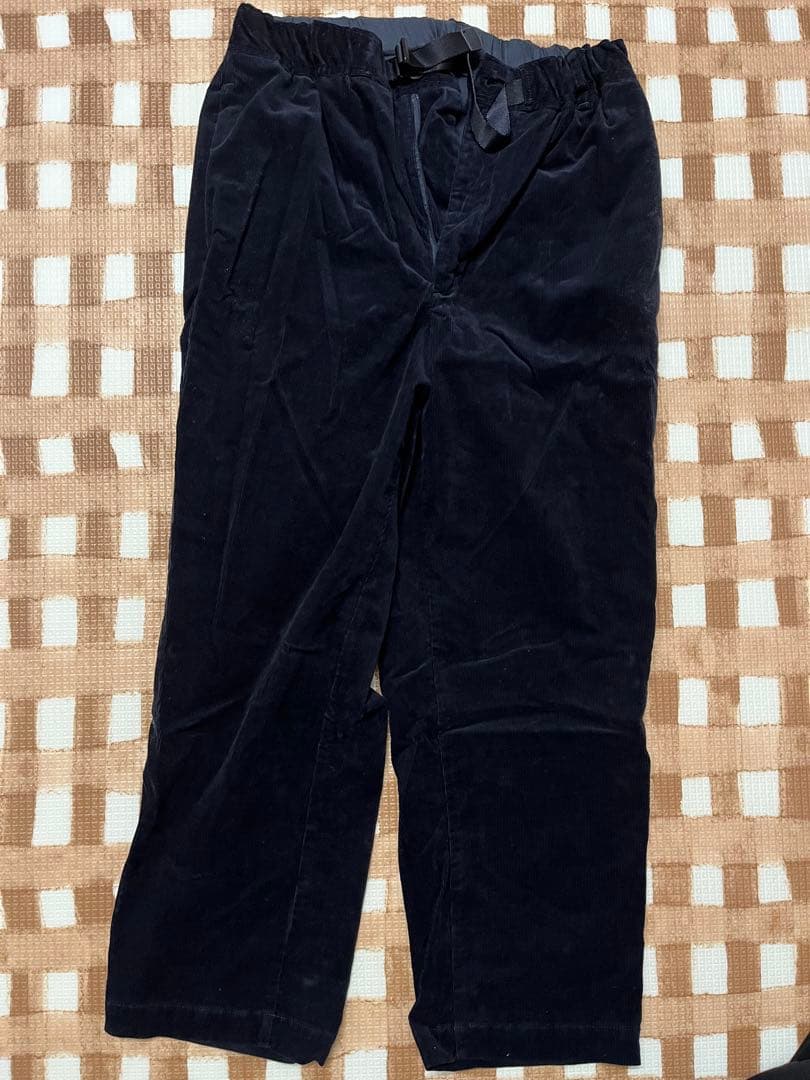 パンツ everyone corduroy belted easy pants navy