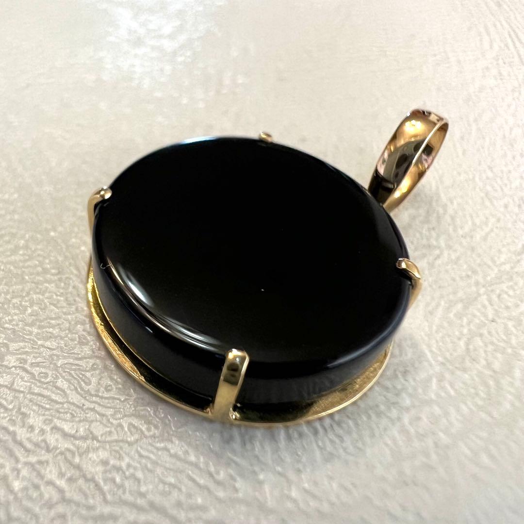 美品 K18 オニキス 18金 ペンダントヘッド 1.9g SN1884