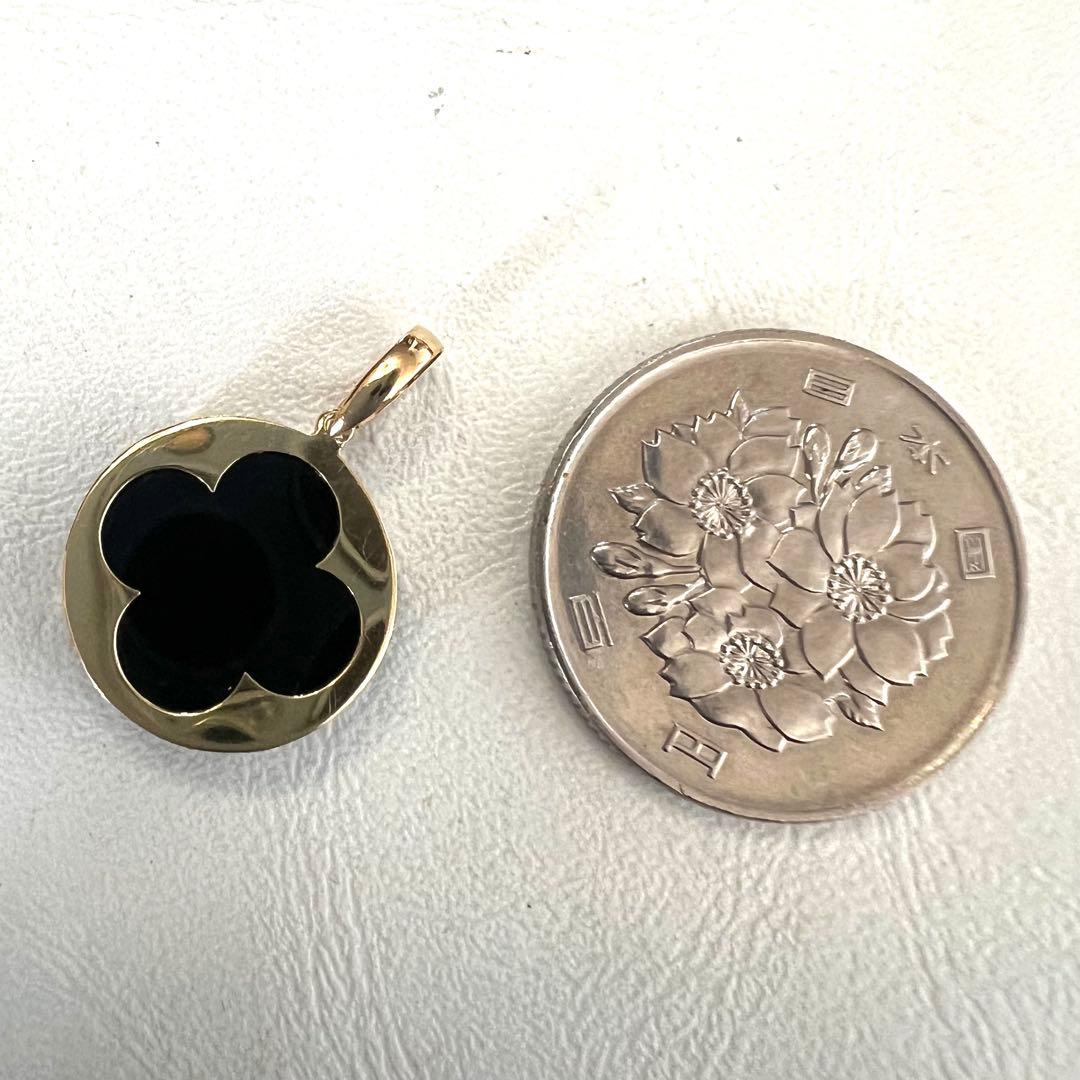 美品 K18 オニキス 18金 ペンダントヘッド 1.9g SN1884