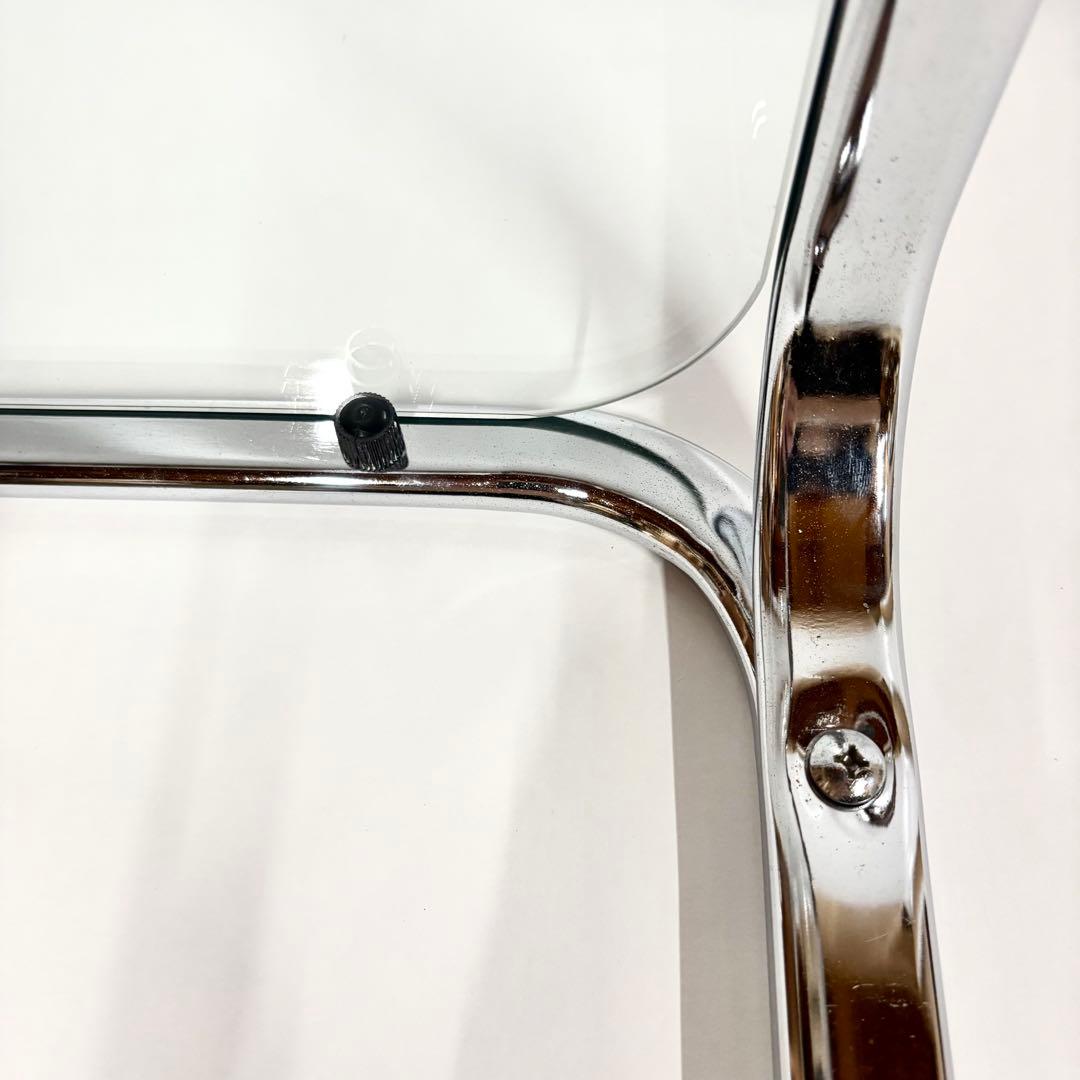 ガラステーブル サイドテーブル クローム スペースエイジ ミッドセンチュリー