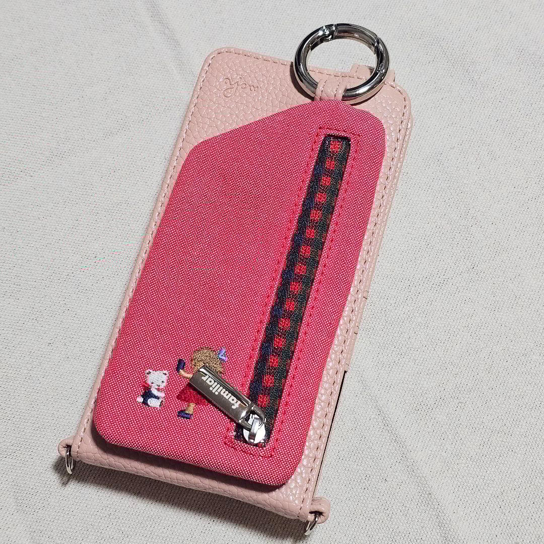 ファミリア マルチケースM ajew エジュー iPhoneケース ピンク