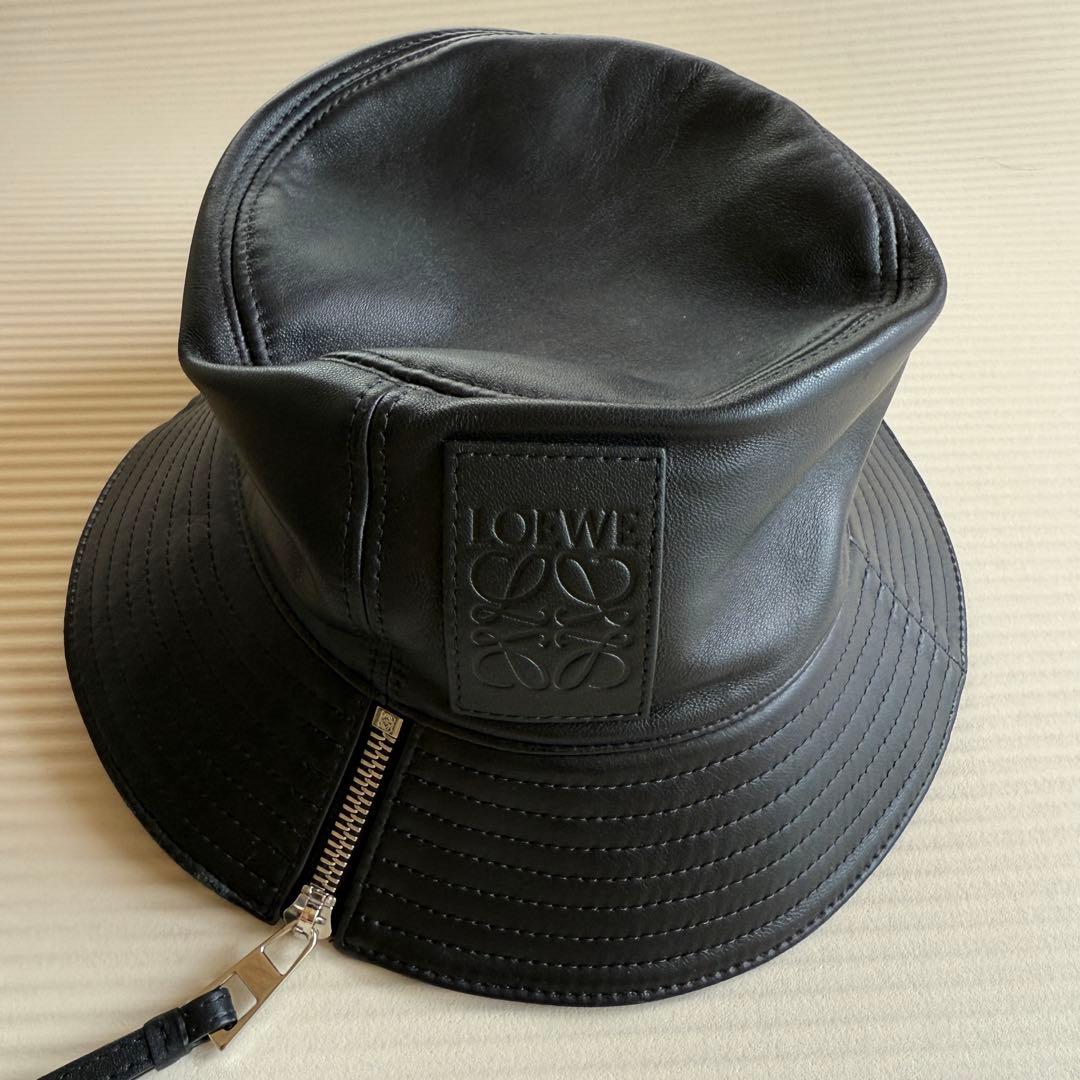 LOEWE バケットハット ブラック フィッシャーマンハット ナパカーフ
