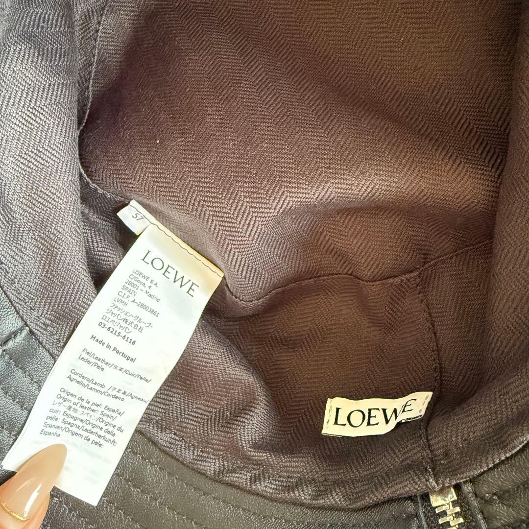 LOEWE バケットハット ブラック フィッシャーマンハット ナパカーフ