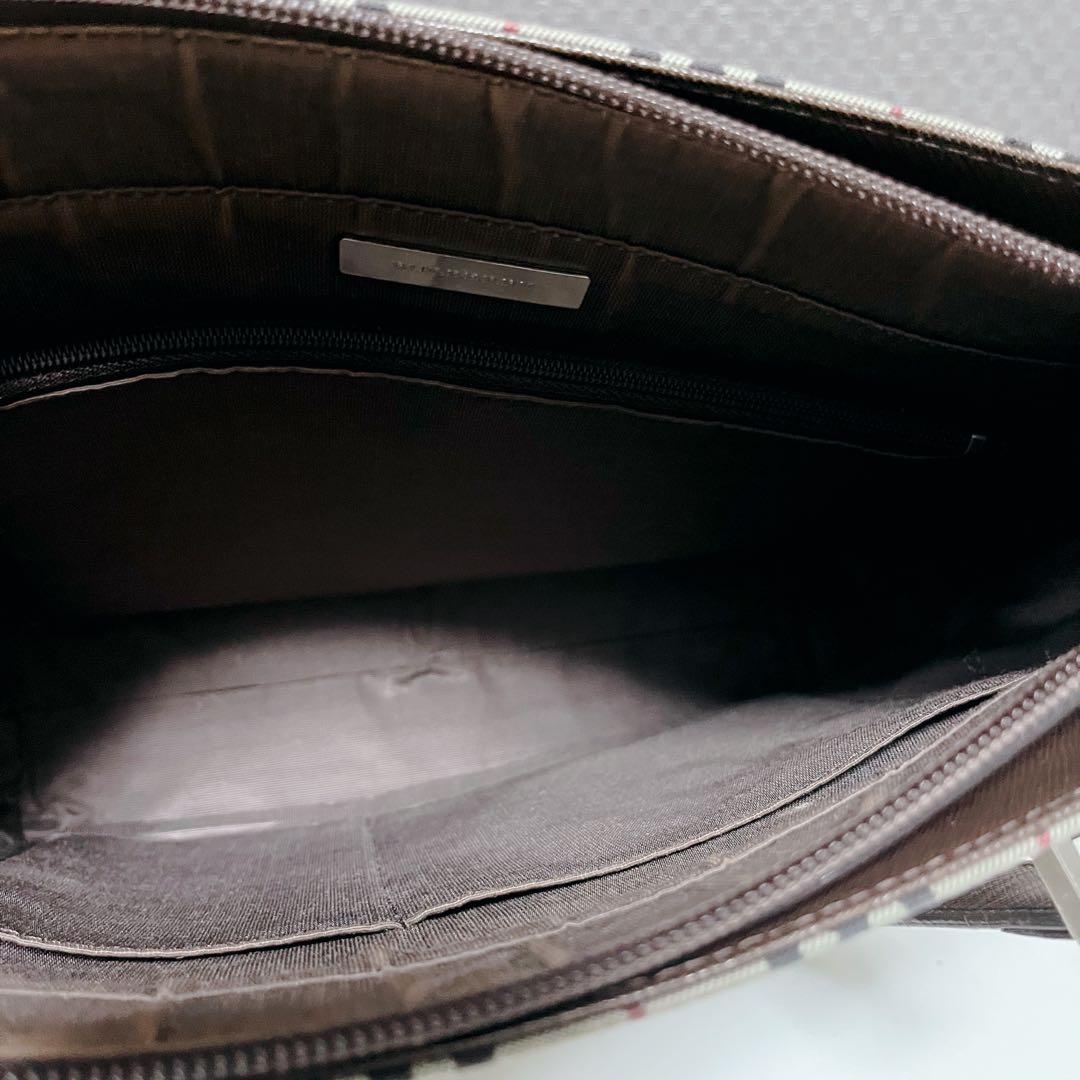 バーバリー ノバチェック トートバッグ ハンドバッグ ブラウン レザー