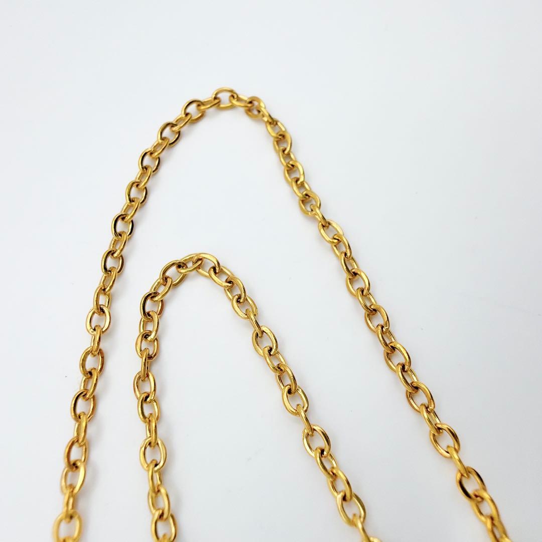 Dior ロゴ 文字 チャーム ネックレス ヴィンテージ ゴールド