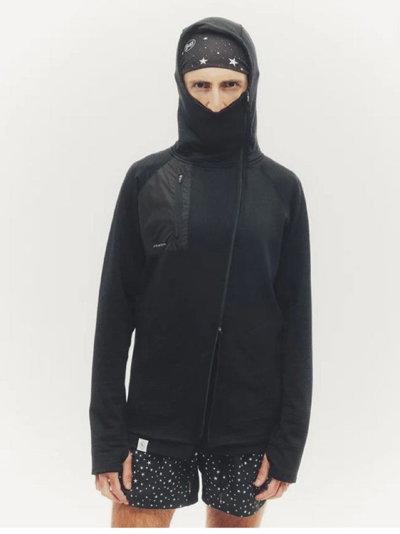 トップス JMZcharbon GRID FLEECE ZIP UP HOODIE