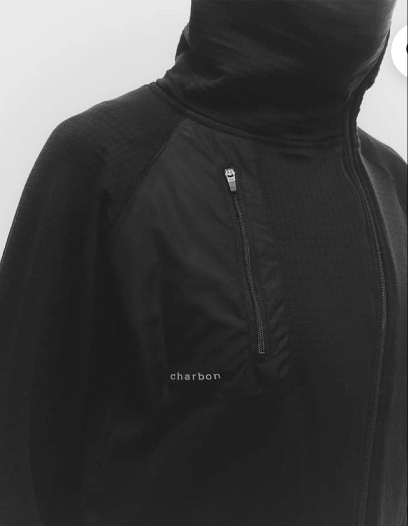 トップス JMZcharbon GRID FLEECE ZIP UP HOODIE