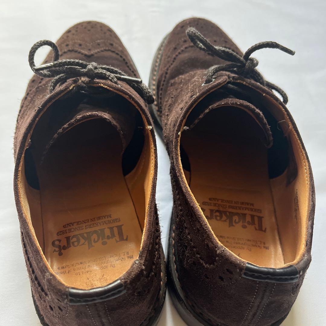 Tricker'sスウェード茶ブローグ7