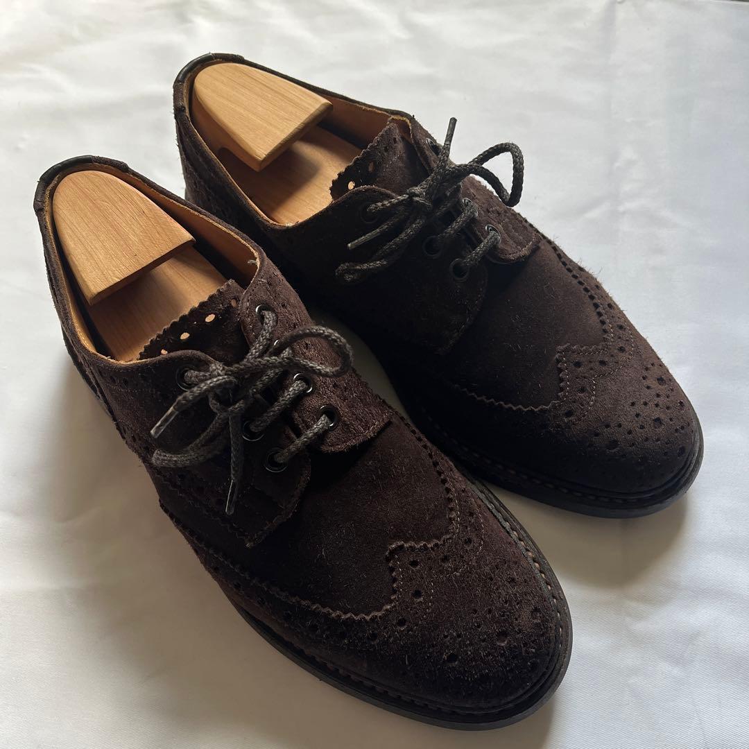 Tricker'sスウェード茶ブローグ7