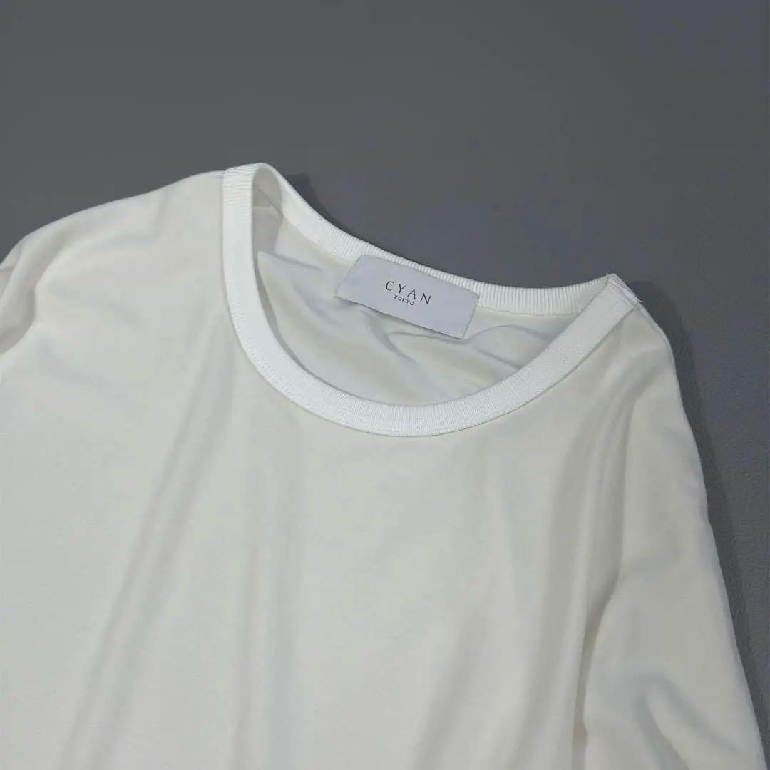 【25AW 】CYAN tokyo ラウンドギャザーウォームドルマンTOPS 白