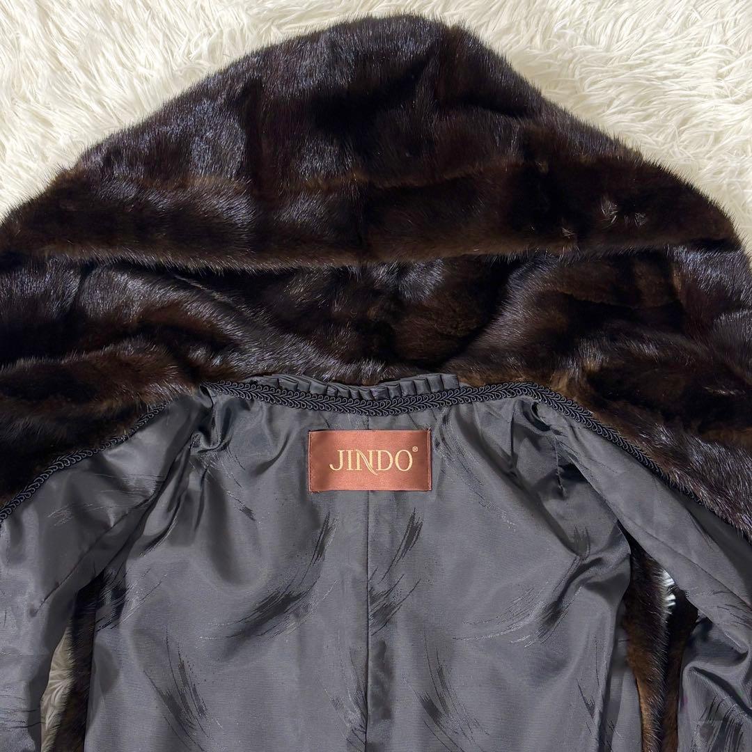 SAGA MINK ミンクファー ベスト フード付き ブラウン 毛皮13号