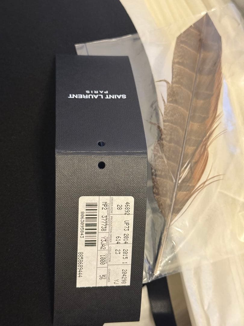 サンローランパリ　エディスリマン　フェルトハット 羽根付