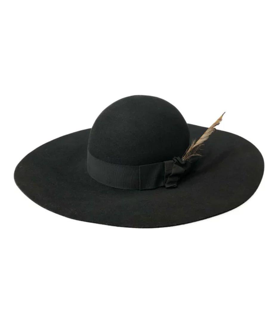 サンローランパリ　エディスリマン　フェルトハット 羽根付