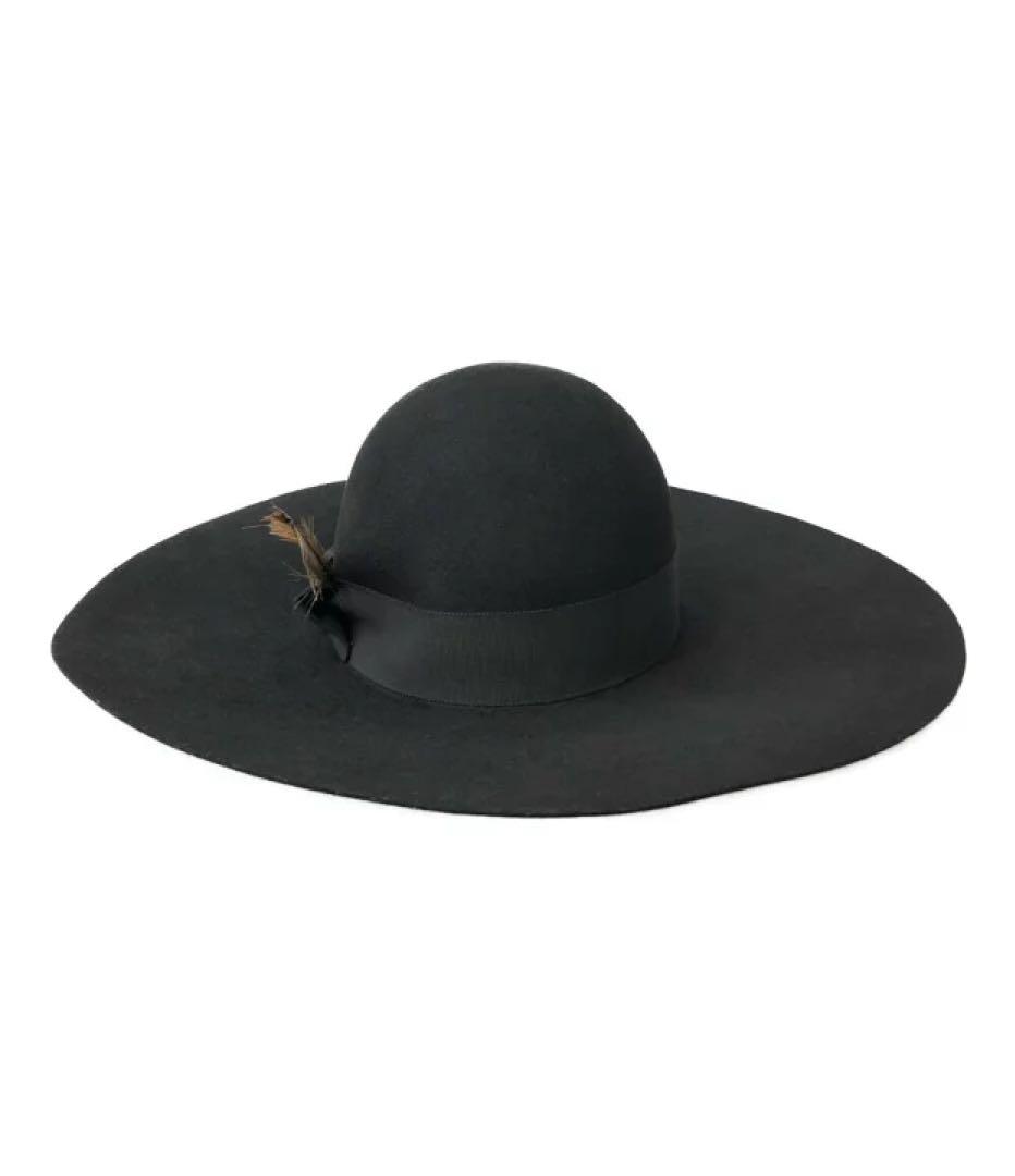 サンローランパリ　エディスリマン　フェルトハット 羽根付