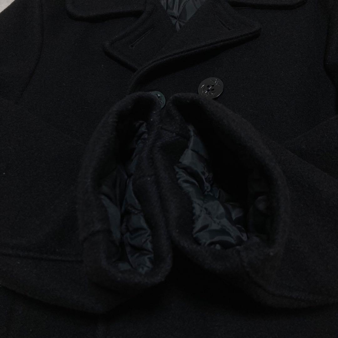 美品 ショット ピーコート ピージャケット 極厚極暖 L相当 740N ブラック