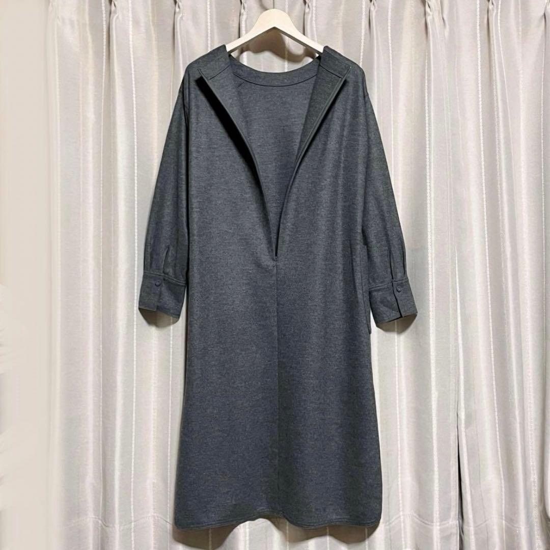 【 Leilian 】レリアン ストレッチ ウール ワンピース 11号 グレー