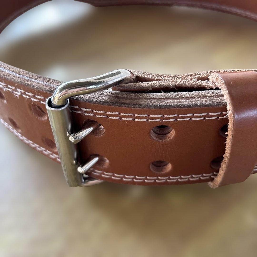 GOLD'S GYM レザー パワーベルト ブラウン