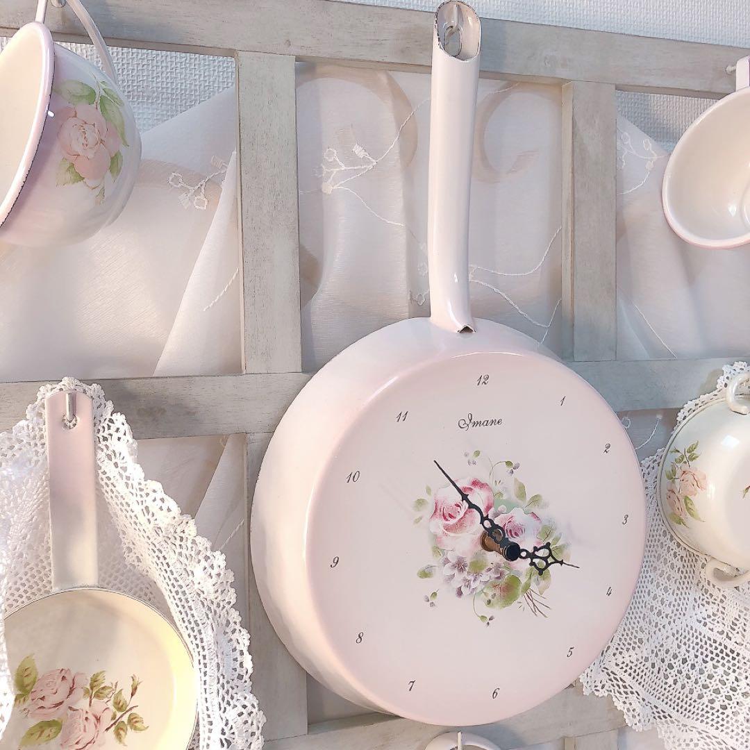 イマン オデットフライパン時計imane 琺瑯/ マニー フランフラン 掛け時計