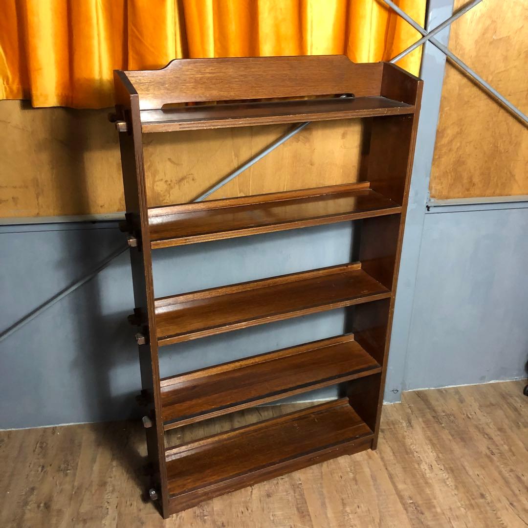 ブックシェルフ 昭和レトロ 木製本棚 現代日本文学全集 アンティーク インテリア