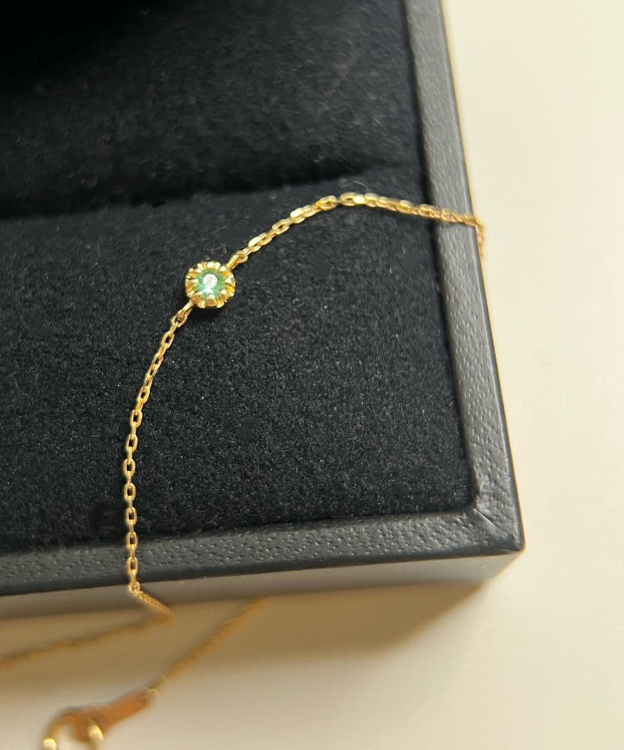 ete　K18　ペリドット　ブレスレット「幸福・運命の絆」誕生石