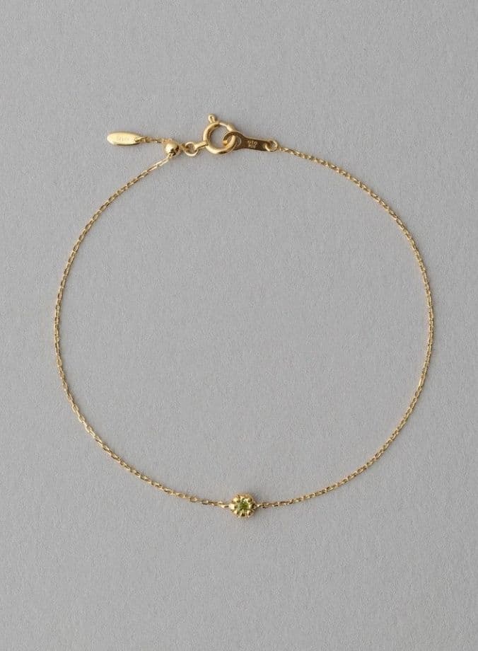 ete　K18　ペリドット　ブレスレット「幸福・運命の絆」誕生石