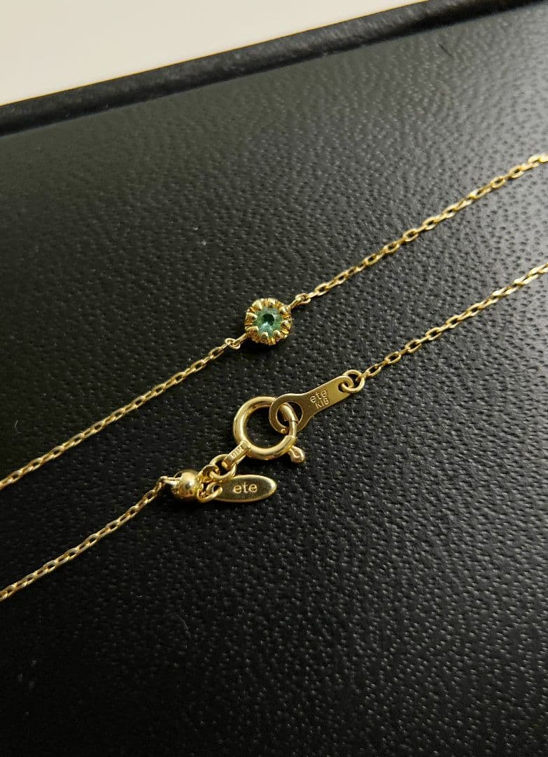 ete　K18　ペリドット　ブレスレット「幸福・運命の絆」誕生石