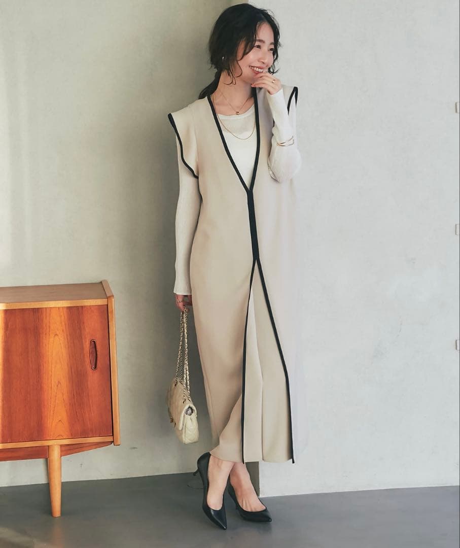 ダブルクロスバイカラーラッフルジャンドレ 36 ラブティックボンボン