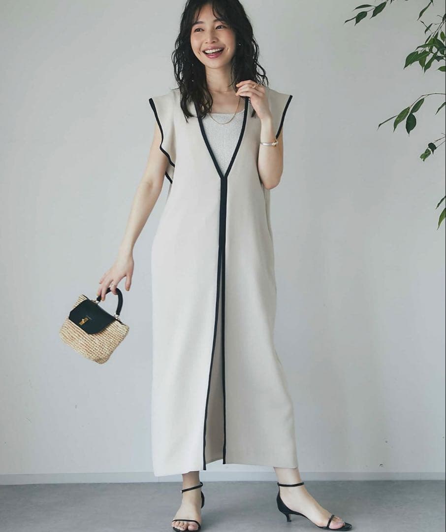 ダブルクロスバイカラーラッフルジャンドレ 36 ラブティックボンボン